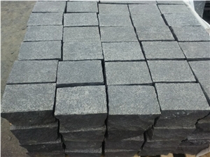 G684 China Black Basalt Black Galaxy Black Pearl Fuding Black Cleft Natural Split Cube Paver