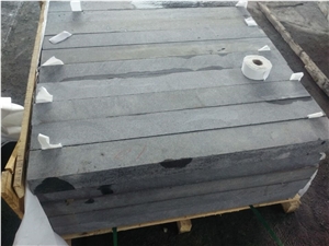 G684 China Black Basalt Black Galaxy Black Pearl Fuding Black Flamed Kerbstone Curbstone