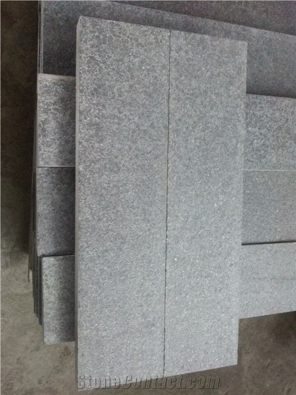 G684 China Black Basalt Black Galaxy Black Pearl Fuding Black Flamed Tile & Slab