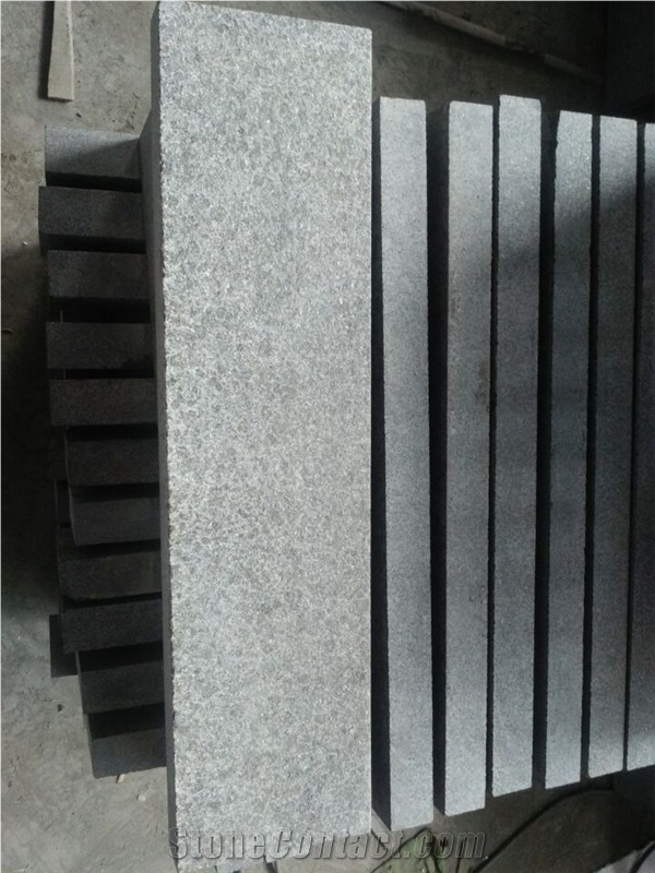 G684 China Black Basalt Black Galaxy Black Pearl Fuding Black Flamed Tile & Slab