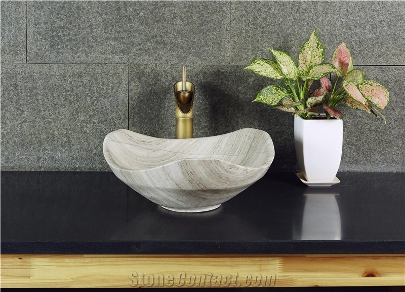 Grey Wood Grain Marble Kitchen Sinks,Bathroom Sinks,Vessel Sinks,Wash Sinks,Wash Bowls,Basins