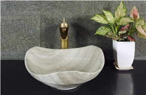 Grey Wood Grain Marble Kitchen Sinks,Bathroom Sinks,Vessel Sinks,Wash Sinks,Wash Bowls,Basins