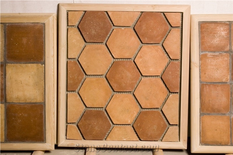 Handmade Terracotta Tile / Antique Tile / Terre Cuite/ Terracotta / Hexagon