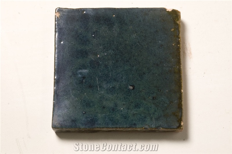 Handmade Terracotta Tile Clay Glazed Brown Yellow Orange Red Tile
