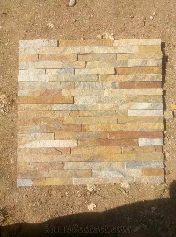 Rustic Quartize Veneer Wall Tile Culture Stone Wall Panel Ledge Stone