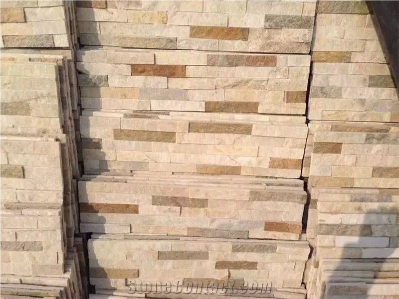 Rustic Quartize Veneer Wall Tile Culture Stone Wall Panel Ledge Stone