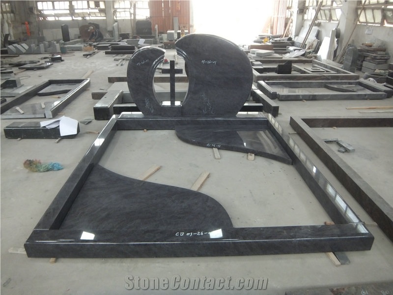 Bahama Blue Granite Cross Monument