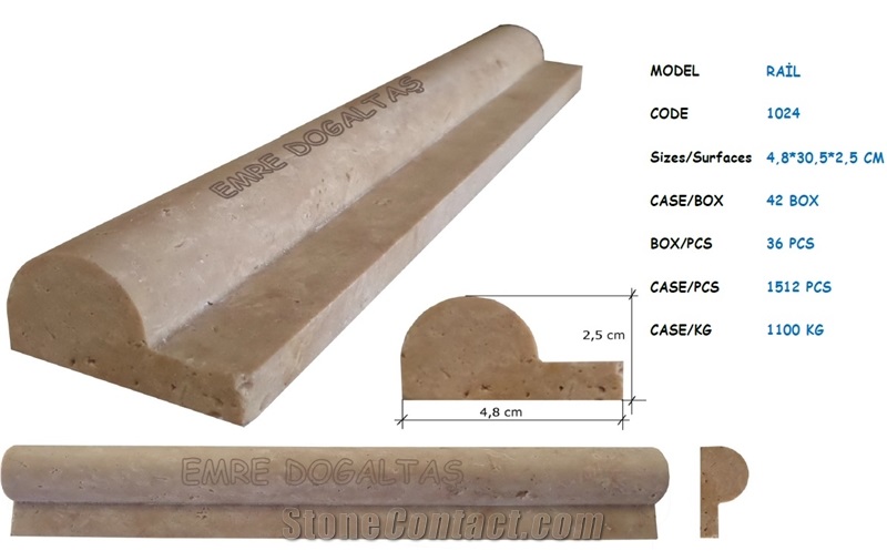 Beige Travertine Molding Rail 1024