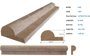Beige Travertine Molding Rail 1024