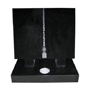 Polished Book Headstone with Tassel Shanxi Black Granite Tombstone