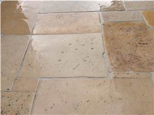 Antique French Limestone 3cm Floor Tiles, French Pattern