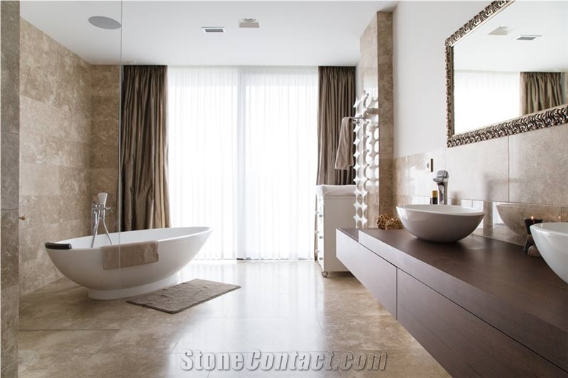 Noce Travertine Bathroom Design