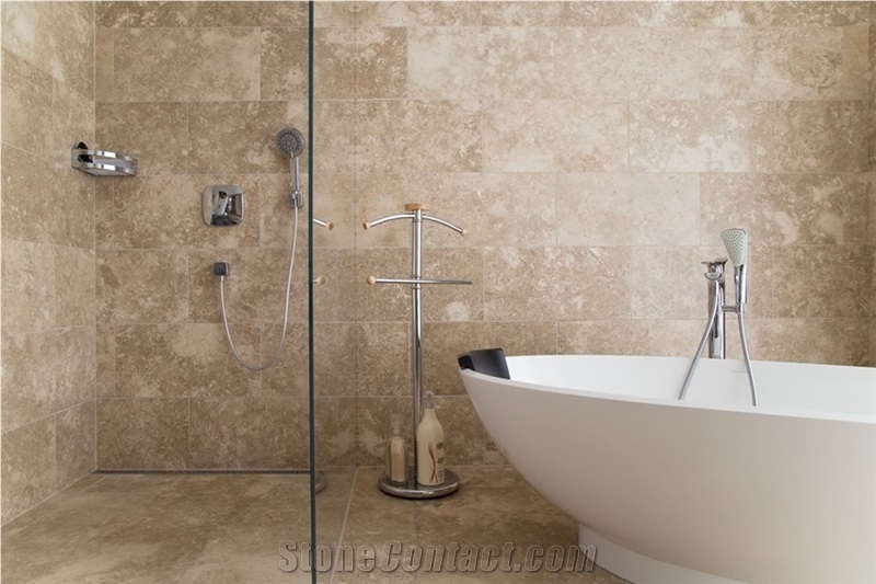Noce Travertine Bathroom Design