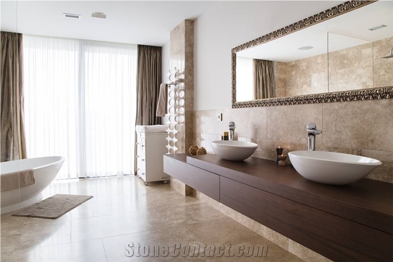 Noce Travertine Bathroom Design