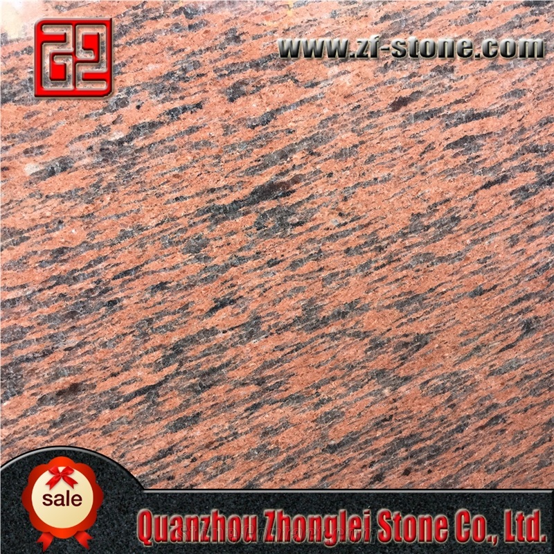 Chinese Polished Camelia Pink Granite Tile & Slab, China Red Granite