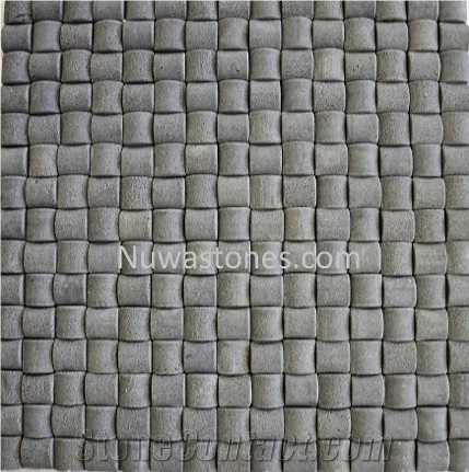 Dark Gray Basalt 3d Mosaic