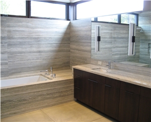 Silver Travertine Bathroom Renovation