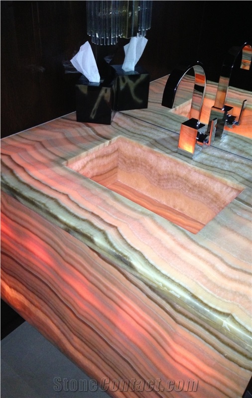 Translucent Onyx Custom Vanity Top