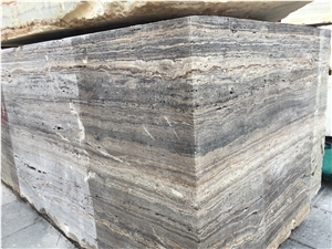 Persian Silver Travertine Blocks, Grey Travertine Blocks