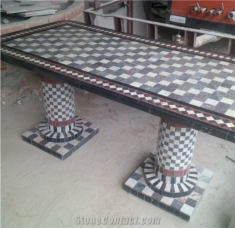 Multicolor Granite Stone Bench, Table