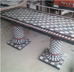 Multicolor Granite Stone Bench, Table