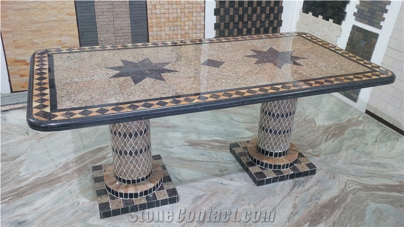 Multicolor Granite Stone Bench, Table