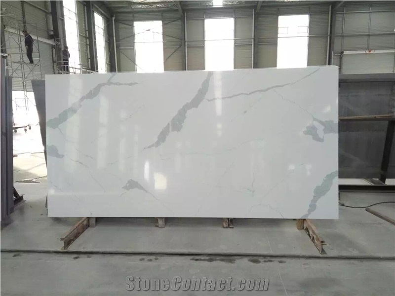 Carrara White Quartz Stone Slab Engineered Stone