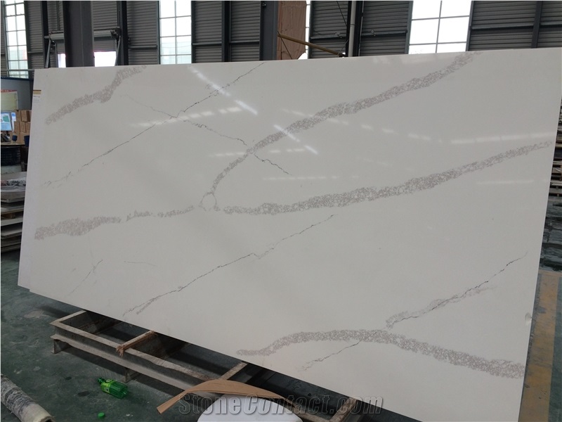 Carrara White Quartz Stone Slab Engineered Stone