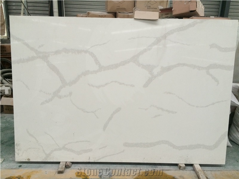 Carrara White Quartz Stone Slab Engineered Stone