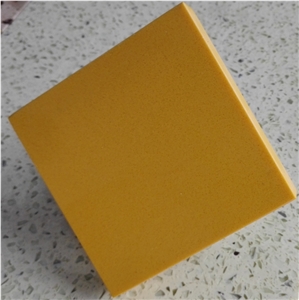 Pure Yellow Artificial Quartz Stone Slab & Tile Engineered Stone