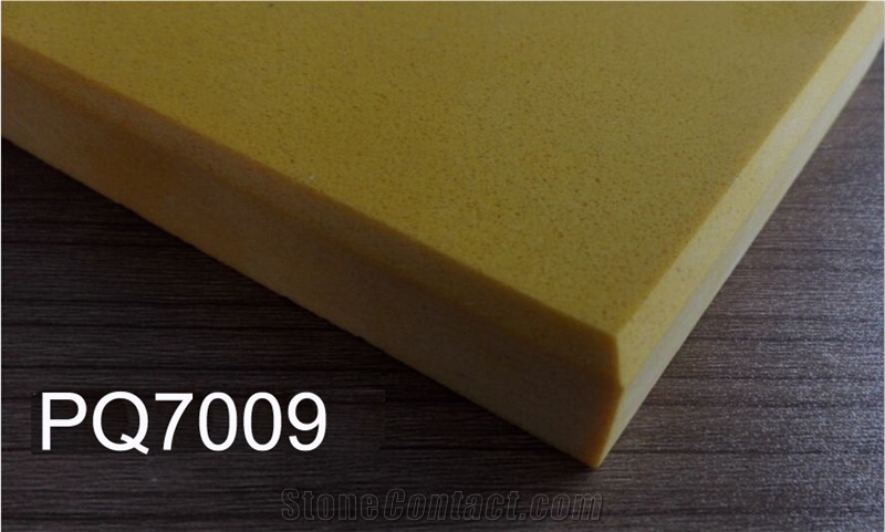 Pure Yellow Artificial Quartz Stone Slab & Tile Engineered Stone