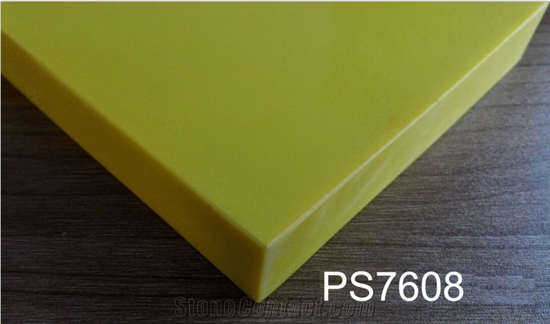 Pure Yellow Artificial Quartz Stone Slab & Tile Engineered Stone