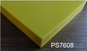 Pure Yellow Artificial Quartz Stone Slab & Tile Engineered Stone