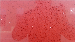 Red Big Granule Quartz with Mirror Effect