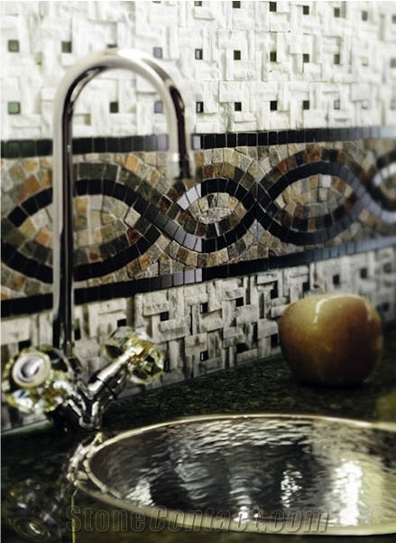 Kitchen Design, Granite Countertops, Tumbled Limestone Backspalshes