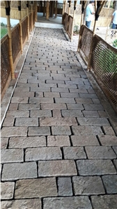 Grey Sandstone Cobbles, Cube Stone, Pavers