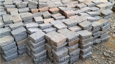 Grey Sandstone Cobbles, Cube Stone, Pavers