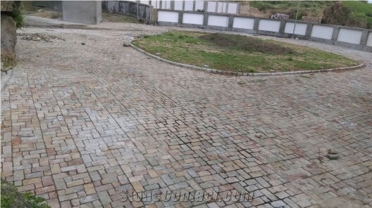 Grey Sandstone Cobbles, Cube Stone, Pavers