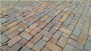 Grey Sandstone Cobbles, Cube Stone, Pavers