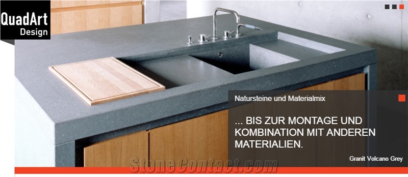 Volcano Grey Granite Kitchen Countertop