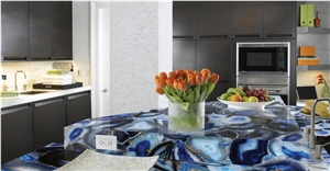 Brazil"S Blue Agate Stone /Gemstone Table Tops