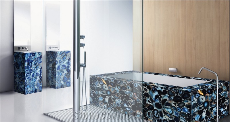 Brazil"S Blue Agate Stone /Gemstone Table Tops
