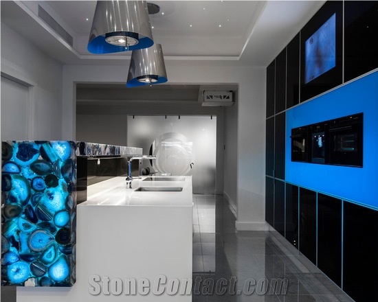 Brazil"S Blue Agate Stone /Gemstone Table Tops