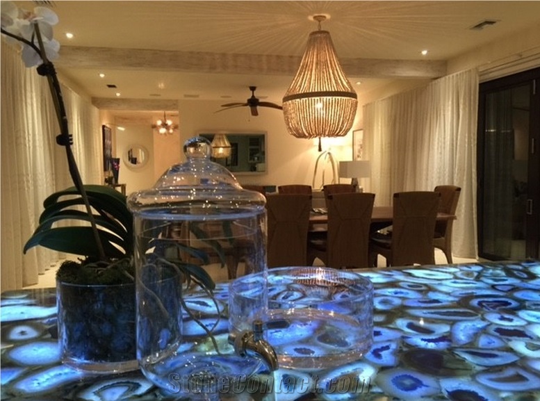 Brazil"S Blue Agate Stone /Gemstone Table Tops