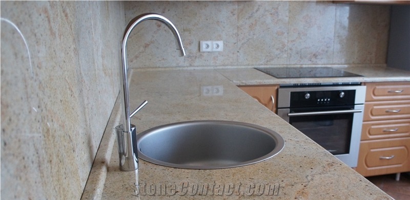 Ivory Gold Granite Kitchen Countertop