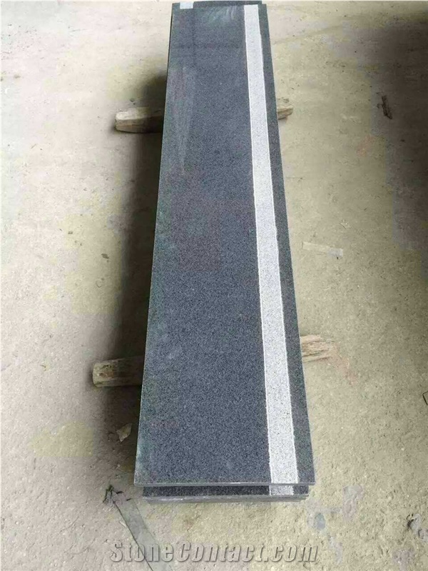 Good Polished G654 Steps/4mm Flamed Anti-Slip Strip/Nero Impala China/Dark Grey Stairs & Step /Natural Stone