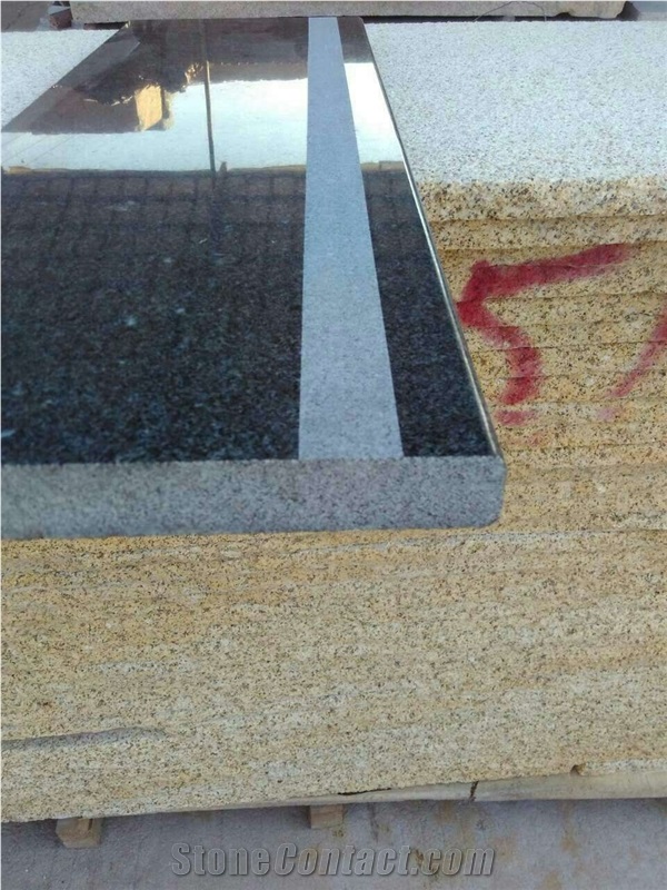 Good Polished G654 Steps/4mm Flamed Anti-Slip Strip/Nero Impala China/Dark Grey Stairs & Step /Natural Stone