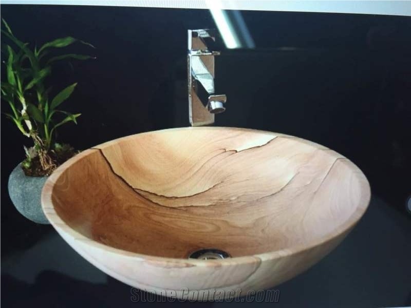 Yellow Wash Basin/Round Sinks/Restroom Sinks/Sandstone Basin/Over Sinks