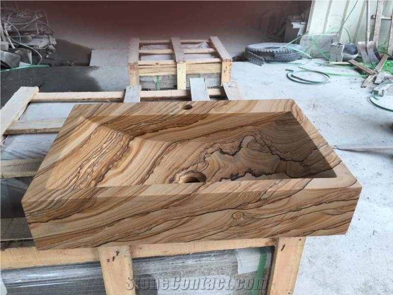 Yellow Wash Basin/Round Sinks/Restroom Sinks/Sandstone Basin/Over Sinks