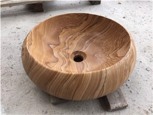 Yellow Wash Basin/Round Sinks/Restroom Sinks/Sandstone Basin/Over Sinks